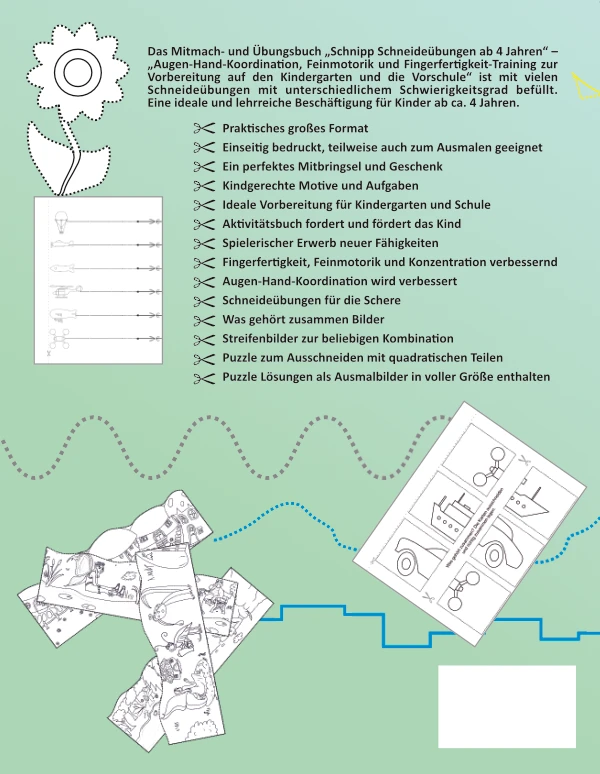 Schnipp Schneideübungen ab 4 Jahren Rückseite