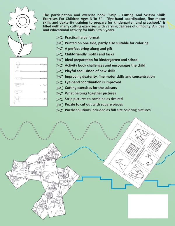 Snip cutting exercises for ages 4 and up Back cover
