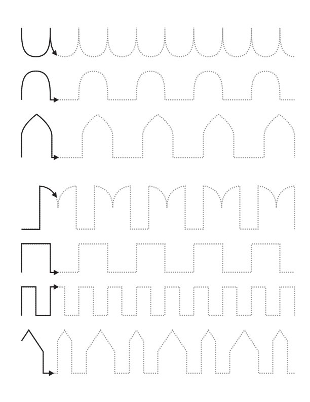 Schwungübungen einfache Linien