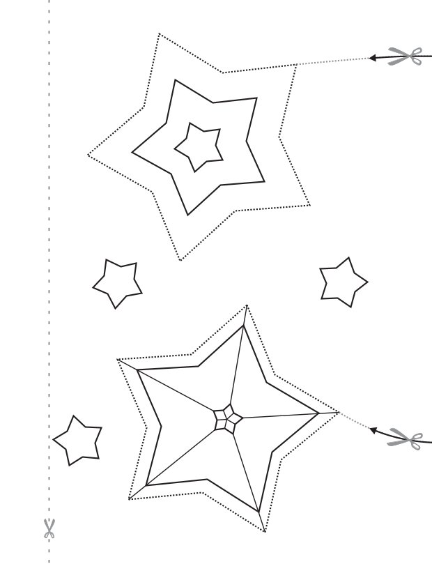 Einfache Schneideübungen Sterne