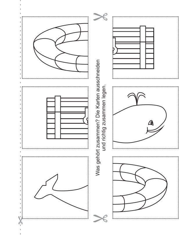 Einfache Schneideübungen - Was gehört zusammen?