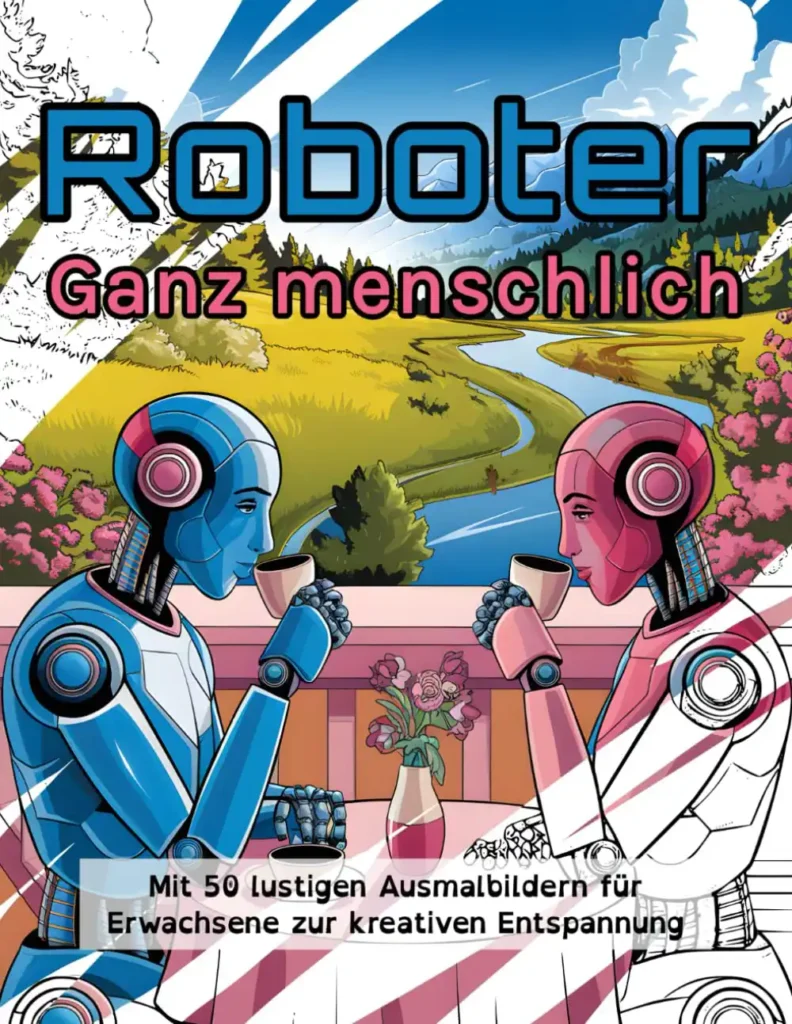 Roboter - Ganz menschlich Malbuch Cover Gross